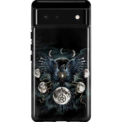 Crow and Moon Phases by Sarah Richter Pixel Cases