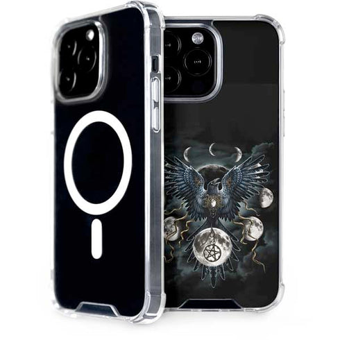 Crow and Moon Phases by Sarah Richter iPhone Cases