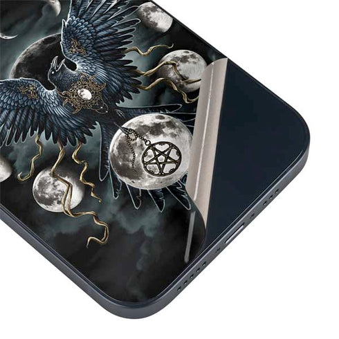 Crow and Moon Phases by Sarah Richter iPhone 15 Skin