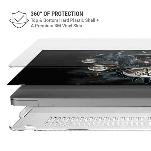 Crow and Moon Phases by Sarah Richter MacBook Pro 14in (2021-24) Case plus Skin