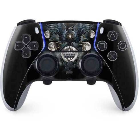 Crow and Moon Phases by Sarah Richter PS5 DualSense Edge Pro Controller Skin
