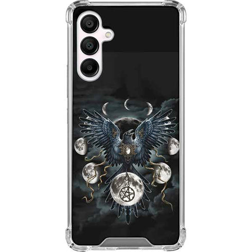 Crow and Moon Phases by Sarah Richter Galaxy A16 5G Clear Case