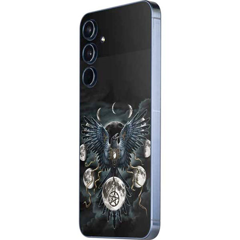 Crow and Moon Phases by Sarah Richter Galaxy A35 5G Skin