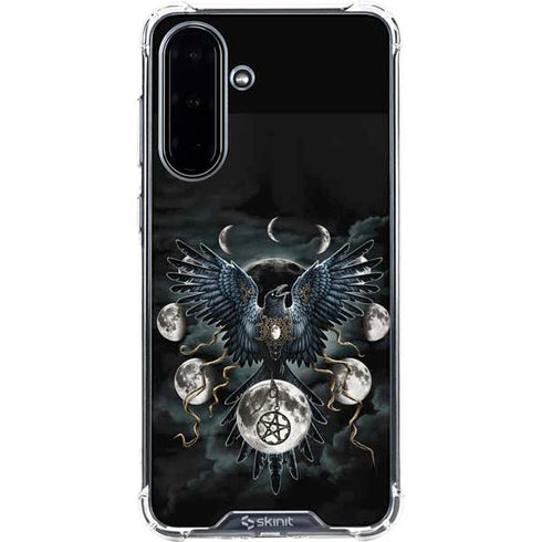 Crow and Moon Phases by Sarah Richter Galaxy A36 5G Clear Case