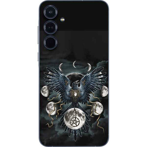Crow and Moon Phases by Sarah Richter Galaxy A36 5G Skin