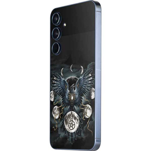 Crow and Moon Phases by Sarah Richter Galaxy A36 5G Skin