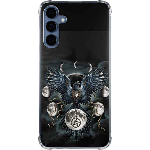 Crow and Moon Phases by Sarah Richter Galaxy A55 5G Clear Case