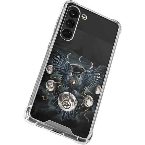 Crow and Moon Phases by Sarah Richter Galaxy S24 FE Clear Case