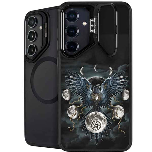 Crow and Moon Phases by Sarah Richter Galaxy S25 Kickstand Case
