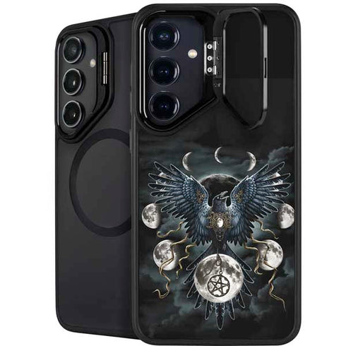 Crow and Moon Phases by Sarah Richter Galaxy S25 Plus Kickstand Case