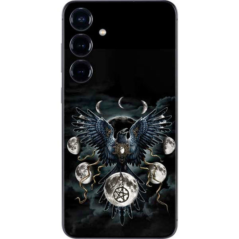 Crow and Moon Phases by Sarah Richter Galaxy S25 Plus Skin