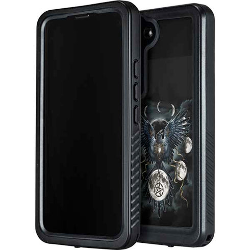 Crow and Moon Phases by Sarah Richter Galaxy S24 Plus Waterproof Case