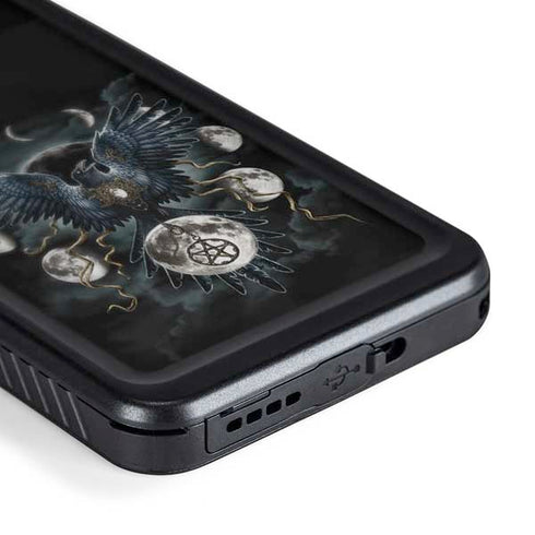 Crow and Moon Phases by Sarah Richter Galaxy S24 Plus Waterproof Case