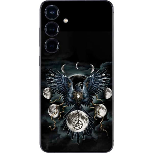 Crow and Moon Phases by Sarah Richter Galaxy S24 Skin