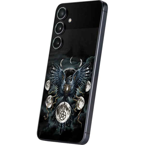 Crow and Moon Phases by Sarah Richter Galaxy S25 Skin