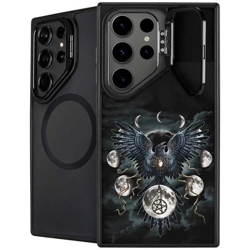 Crow and Moon Phases by Sarah Richter Galaxy Cases