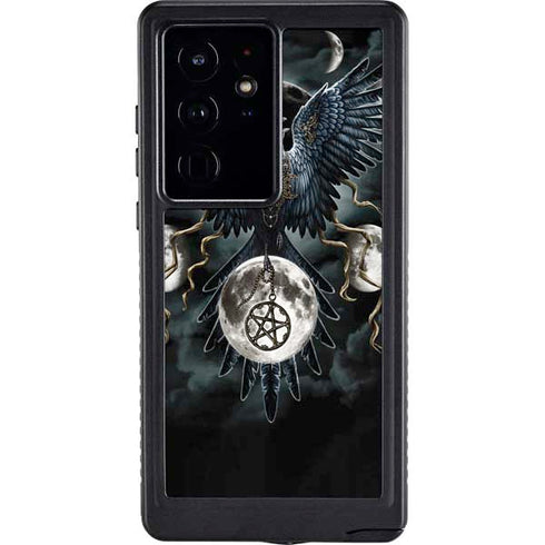 Crow and Moon Phases by Sarah Richter Galaxy S24 Ultra Waterproof Case