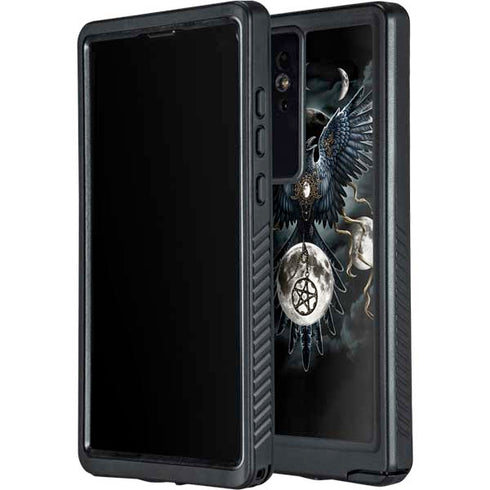Crow and Moon Phases by Sarah Richter Galaxy S24 Ultra Waterproof Case