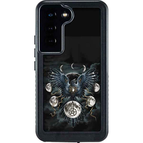 Crow and Moon Phases by Sarah Richter Galaxy S24 Waterproof Case