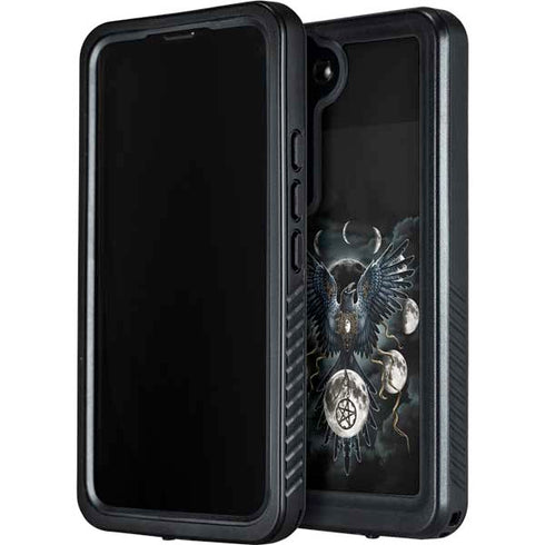 Crow and Moon Phases by Sarah Richter Galaxy S24 Waterproof Case
