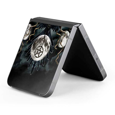 Crow and Moon Phases by Sarah Richter Galaxy Z Flip6 Skin