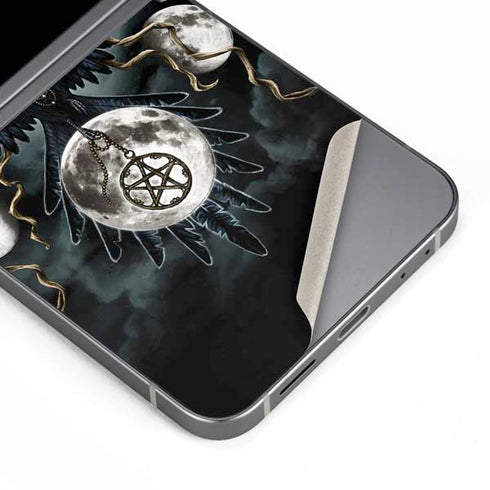 Crow and Moon Phases by Sarah Richter Galaxy Z Flip6 Skin