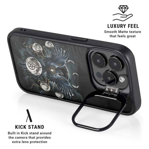 Crow and Moon Phases by Sarah Richter iPhone 13 Pro Kickstand Case