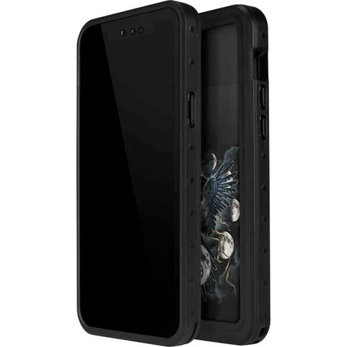 Crow and Moon Phases by Sarah Richter iPhone 15 Plus Waterproof Case