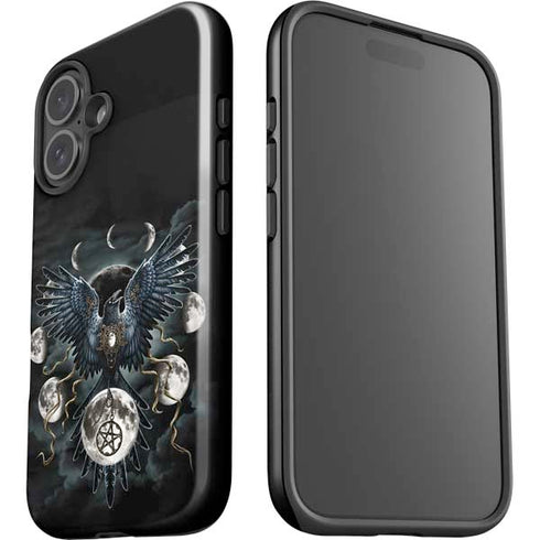 Crow and Moon Phases by Sarah Richter iPhone 16 Impact Case