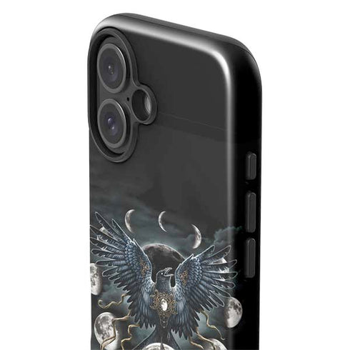 Crow and Moon Phases by Sarah Richter iPhone 16 Plus Impact Case