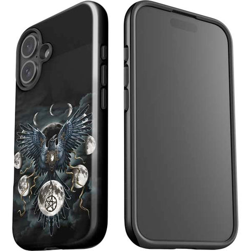 Crow and Moon Phases by Sarah Richter iPhone 16 Plus Impact Case