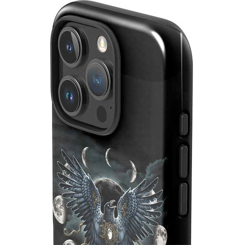Crow and Moon Phases by Sarah Richter iPhone 16 Pro Impact Case