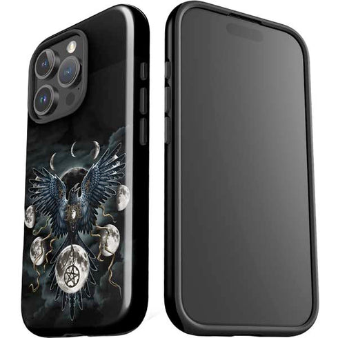 Crow and Moon Phases by Sarah Richter iPhone 16 Pro Impact Case