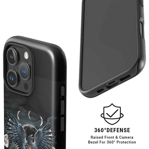 Crow and Moon Phases by Sarah Richter iPhone 16 Pro Magsafe Impact Case