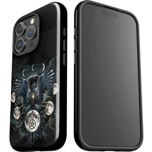 Crow and Moon Phases by Sarah Richter iPhone 16 Pro Max Impact Case