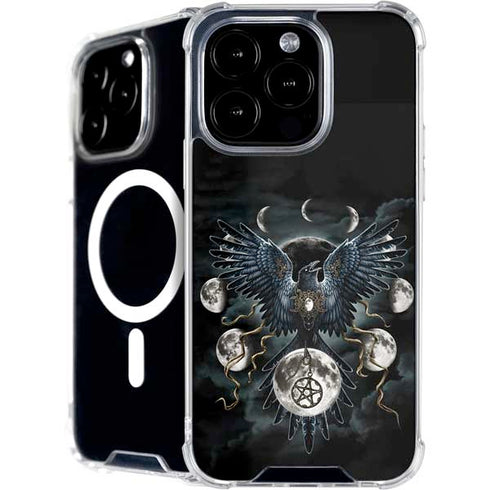 Crow and Moon Phases by Sarah Richter iPhone 16 Pro Max MagSafe Case