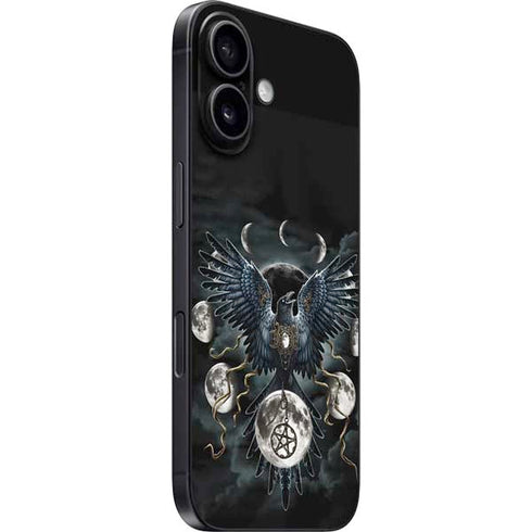 Crow and Moon Phases by Sarah Richter iPhone 16 Skin