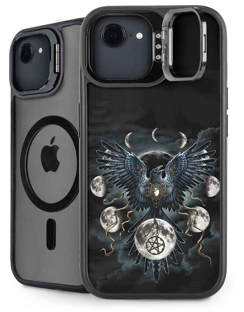 Crow and Moon Phases by Sarah Richter iPhone 16e Kickstand Case