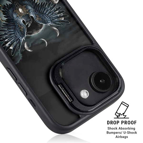 Crow and Moon Phases by Sarah Richter iPhone 16e Kickstand Case