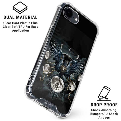 Crow and Moon Phases by Sarah Richter iPhone 16e Clear Case