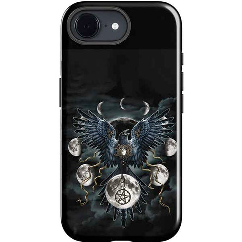 Crow and Moon Phases by Sarah Richter iPhone 16e Impact Case