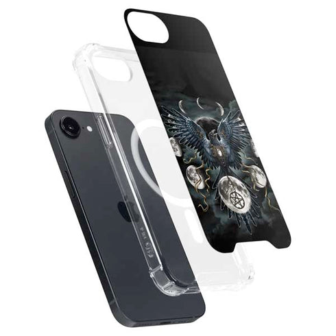 Crow and Moon Phases by Sarah Richter iPhone 16e MagSafe Case