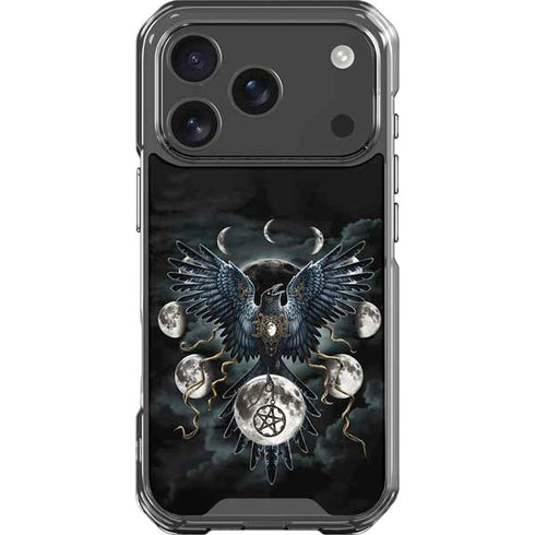 Crow and Moon Phases by Sarah Richter iPhone 18 Pro Clear Case