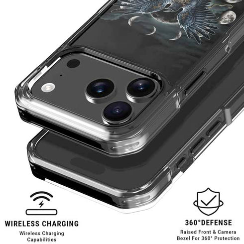 Crow and Moon Phases by Sarah Richter iPhone 18 Pro Clear Case