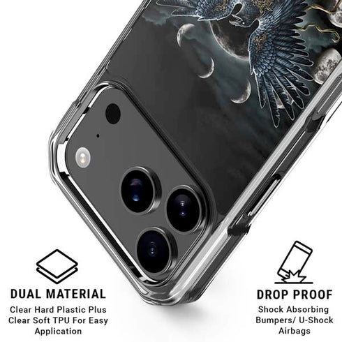Crow and Moon Phases by Sarah Richter iPhone 18 Pro Clear Case