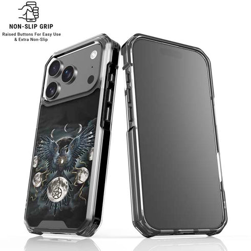 Crow and Moon Phases by Sarah Richter iPhone 18 Pro Clear Case