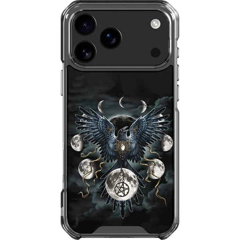 Crow and Moon Phases by Sarah Richter iPhone 18 Pro Max Clear Case