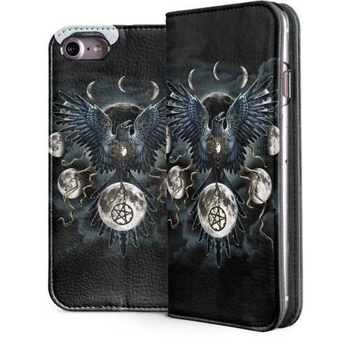 Crow and Moon Phases by Sarah Richter iPhone 7 Folio Case