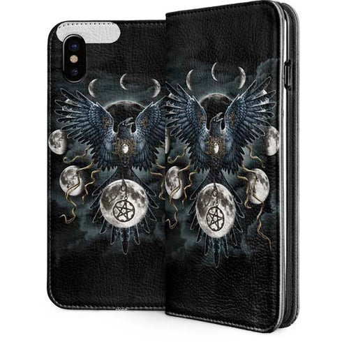 Crow and Moon Phases by Sarah Richter iPhone 8 Folio Case