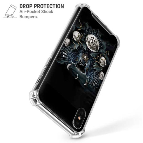 Crow and Moon Phases by Sarah Richter iPhone X/XS Clear Case